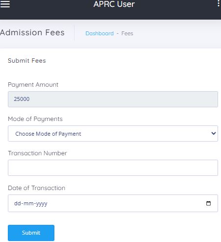 admission payment detail